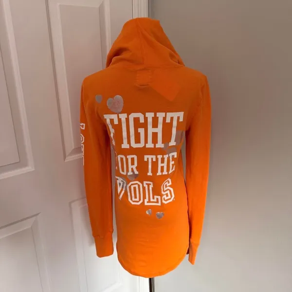 Y2k Orange Victoria'S Secret Pink University Of Tennessee Volunteers Thermal Top - Image 2