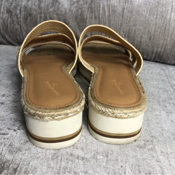 Universal Threads Beige 3 Textile Strap Platform Wedge Sandals 9.5 Espadrille - Image 10