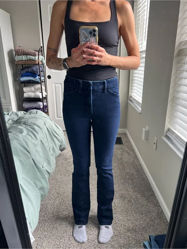 Express Dark Blue Boot Cut Jeans - Image 2