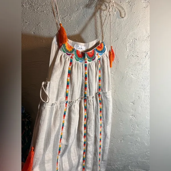 THML Multicolor Embroidered Dress NWOT Summer beach Bohemian resort - Image 6