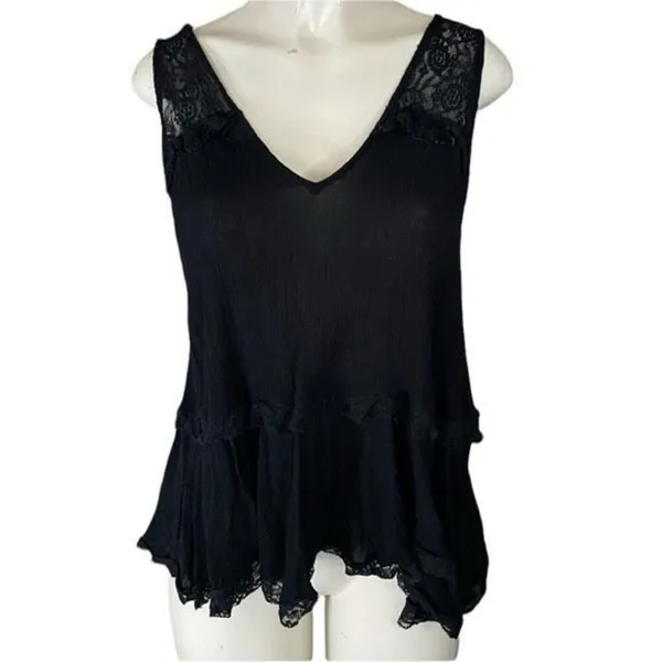 ✨Free People Lace Trapeze Black Sz Small Top✨ - Image 3