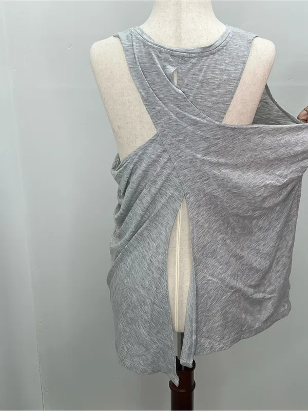 Victoria's Secret Angel Tank Top Womens Medium Gray Sleeveless Open Back Twisted - Image 5