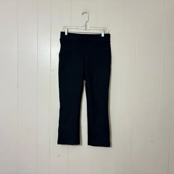 Quince Ultra Stretch Ponte Kick Flare Pants Navy Blue Pull On Work Pant Size M - Image 4