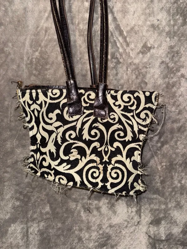 Kristine Accessories Bohemian Patchwork Fabric and Faux Leather Tote Bag - Image 5