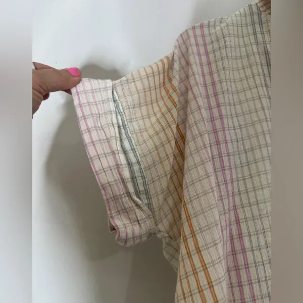 Madewell‎ Lakeline Popover Shirt Rainbow Ombre Plaid Womens Small - Image 4