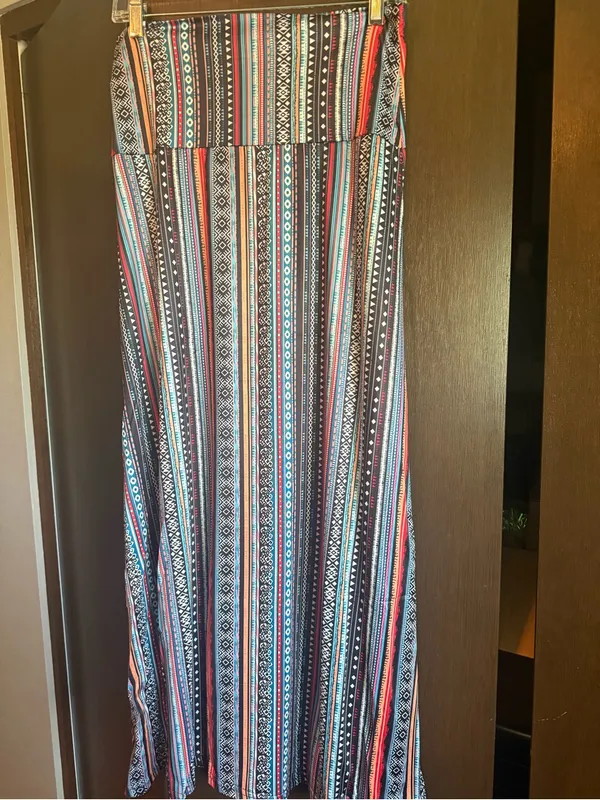 Zando NWT Boho Aztec Maxi Skirt Size Medium Tribal Print High Waist - Image 7