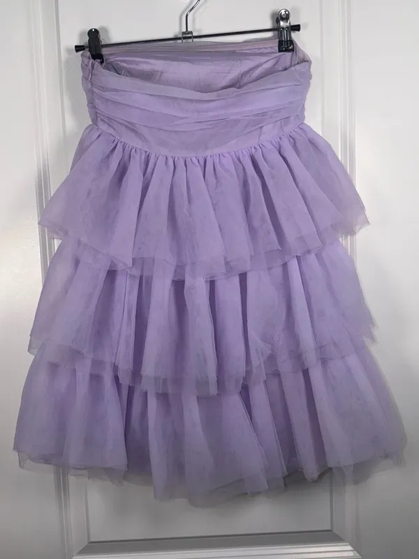 Beginning Boutique Birthday Girl Lilac Strapless Ruffled Mini Party Dress - Image 3