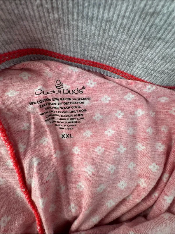 Cuddl Duds Red Polka Dot Long-Sleeve Pajama Set with Gray Trim - Image 15