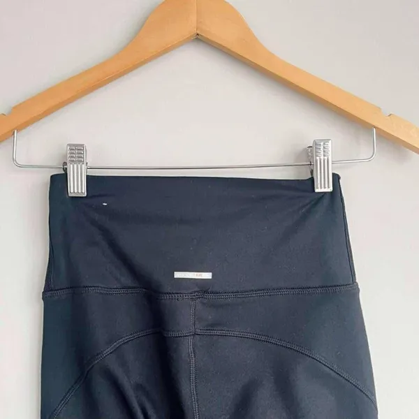 Aerie Black Fleece Lined High Rise Ruffle Pleat Side Leggings Size Small - Image 5