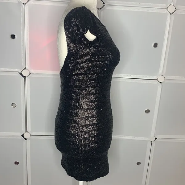 Free People Backstage Fever Black Sequin Mini Dress Size XXS - Image 12