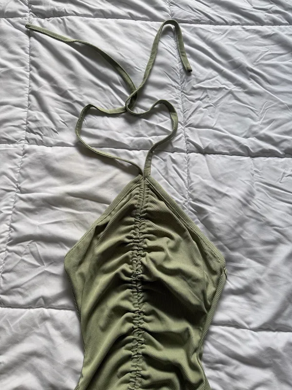 Princess Polly Sage Mini Dress - Image 2