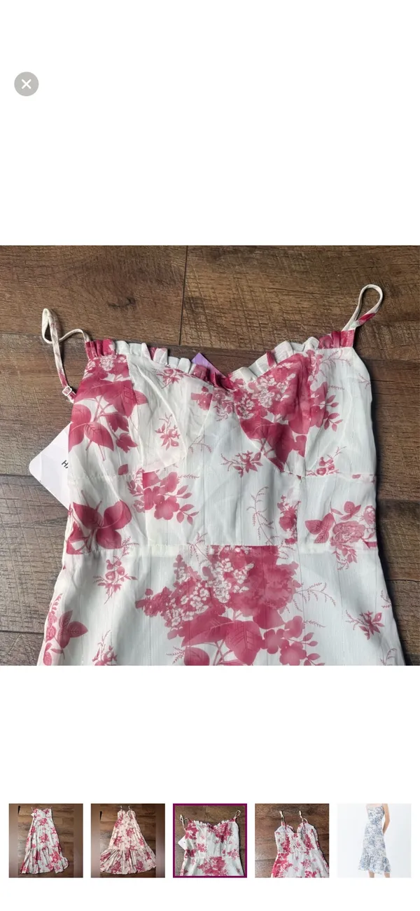 Chicwish red floral midi dress NWT - Image 6