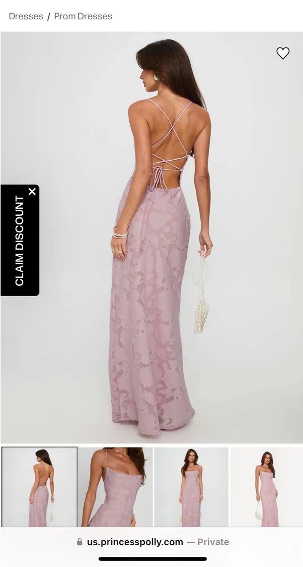 celena maxi dress light pink burnout princess polly - Image 2
