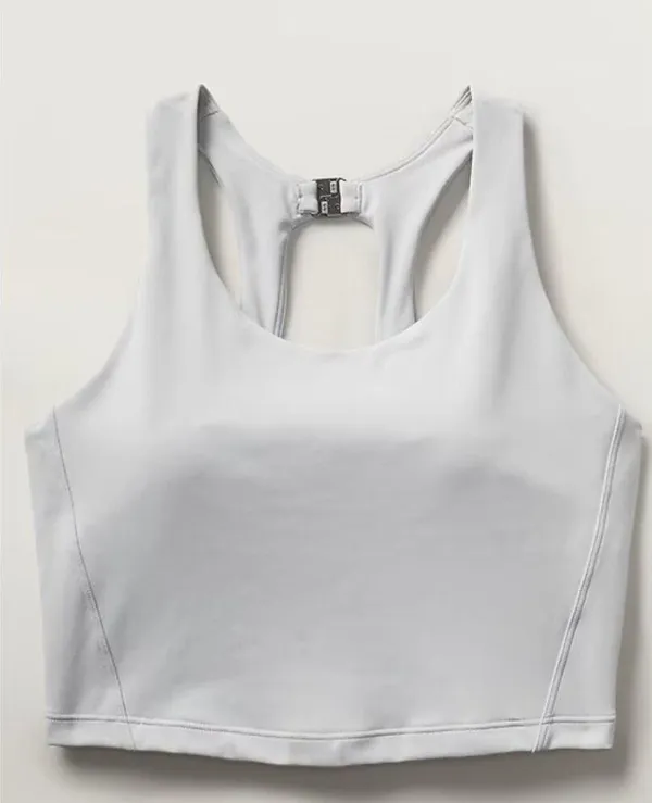 Athleta L Ultimate Longline Bra Large A-C Stratus Grey - Image 3