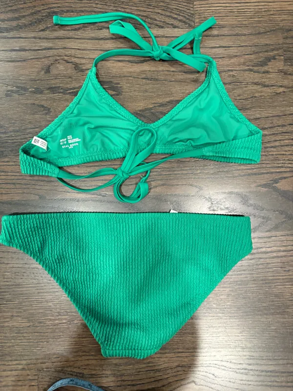 Aerie Ribbed Green Bikini Top & Bottom Halter - Image 2
