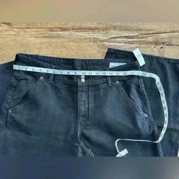 NWT Gap Mid Rise UltraSoft Baggy Wide Leg Jeans~ Black ~ 12 /31 - Image 11