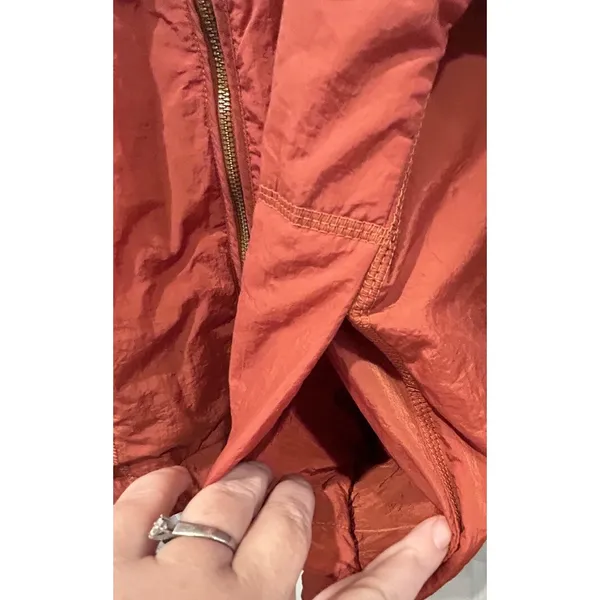Wild Fable Womens Rust Orange Mixed Media Sherpa‎ Fleece Nylon Full Zip Jacket M - Image 7