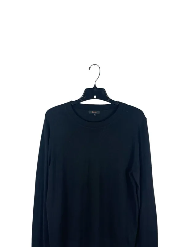 Quince Black Crewneck Sweater Cotton Cashmere Blend Pullover Soft Minimalist L - Image 2