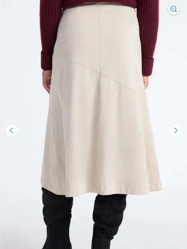Women’s Cream faux suede A-Line Skirt - Image 4