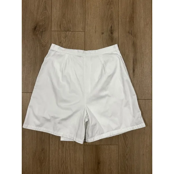 Vintage Real Comfort White Denim Wrap Skort 14 Cotton Mini Skirt Shorts 30 - Image 8