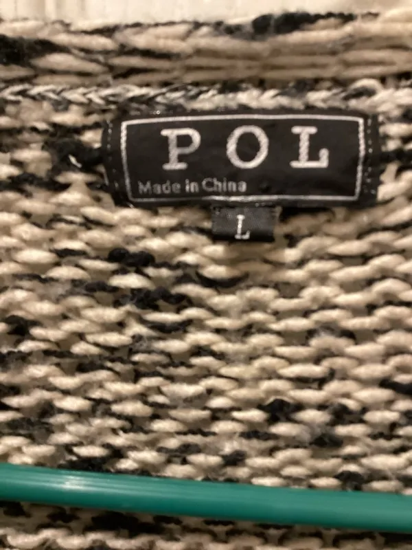 POL Black & White Marled Open-Front Women's Cardigan - Image 2