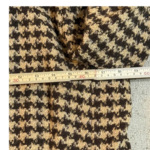 Peck & Peck Houndstooth Wool‎ Blend Zip Jacket Brown Tan Faux Leather Trim Sz 12 - Image 8