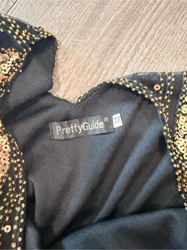 PrettyGuide Black Sequin Fringe Cocktail Dress Size M - Image 10