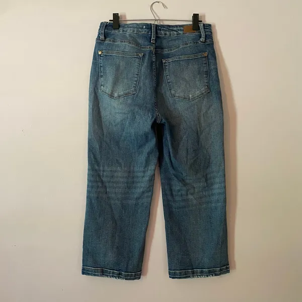 Judy Blue Wide Leg Medium Wash Jeans Cropped Fit High Rise Women's size 11 / 30 - Image 5