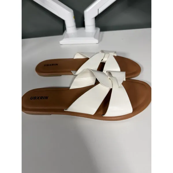 UBXRIN Womens Comfortable Flat Slide Sandals Summer Casual Slip On 10 C-1 - Image 2