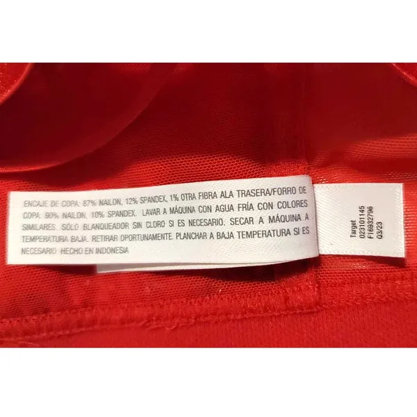 Auden Front-Close Lace Ling Bralette Red Small NEW - Image 6