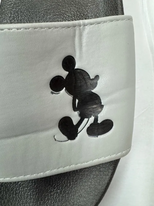 Disney Mickey Mouse Grey and Black Slides Size Womens 8 - Image 2