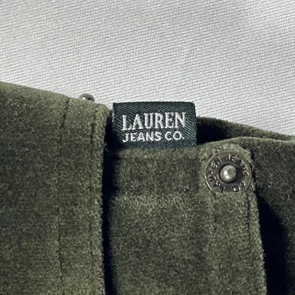 Ralph Lauren Jeans Women's Luxe Velvet Pants Olive Green Stretch Straight Leg 10 - Image 6