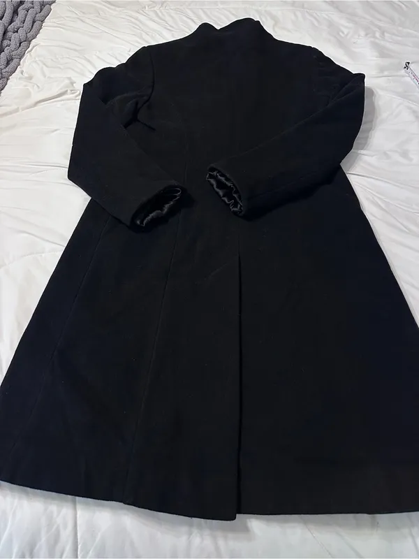 Panter Classic Black Women's Button-Front Single-Breasted Overcoat - Size 42 (M) - Image 4