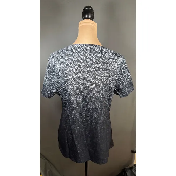 koi Lite Reform Scrub Top Womens M Ombre Print V Neck Stretch 2 Pocket - Image 3