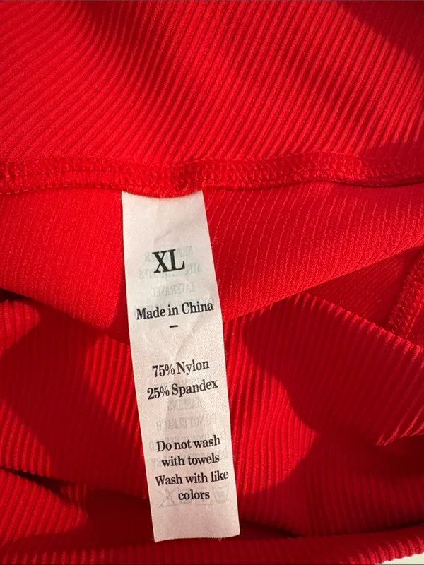 Women’s Active biker Shorts High-Waist Red v waist XL new - Image 4