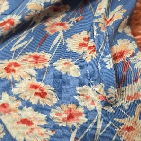 Haute Hippie‎ NWOT Long Sleeve Blue Floral Buttoned Midi Dress Size Small - Image 7