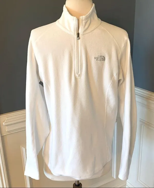 The North Face Lightweight Pullover White Long Sleeve Fleece Top Womens Medium - Image 6