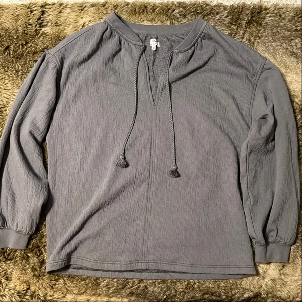 Aerie Easy Street Oversized Sweatshirt Gray Medium - Image 4