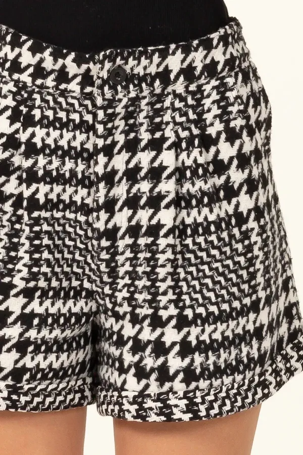 Houndstooth Textured  Shorts - Image 6