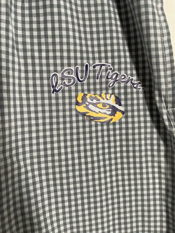 Source Unknown LSU Tiger Gingham Lounge Pants with‎ Drawstring Size Large - Image 2