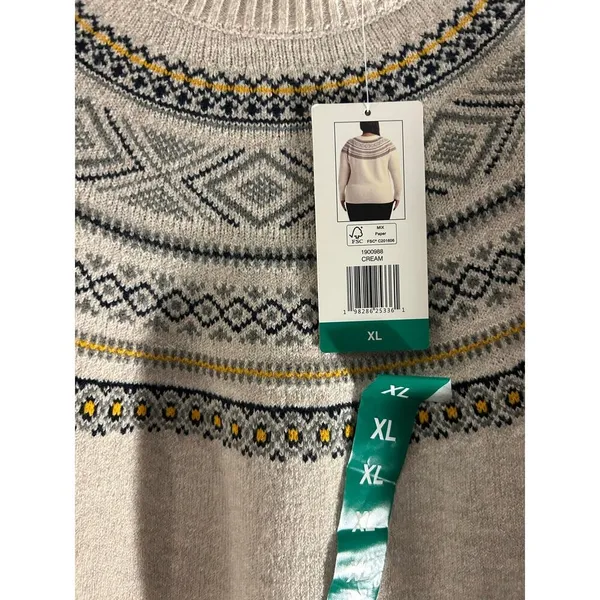 weatherproof fair isle sweater xl NWT - Image 4