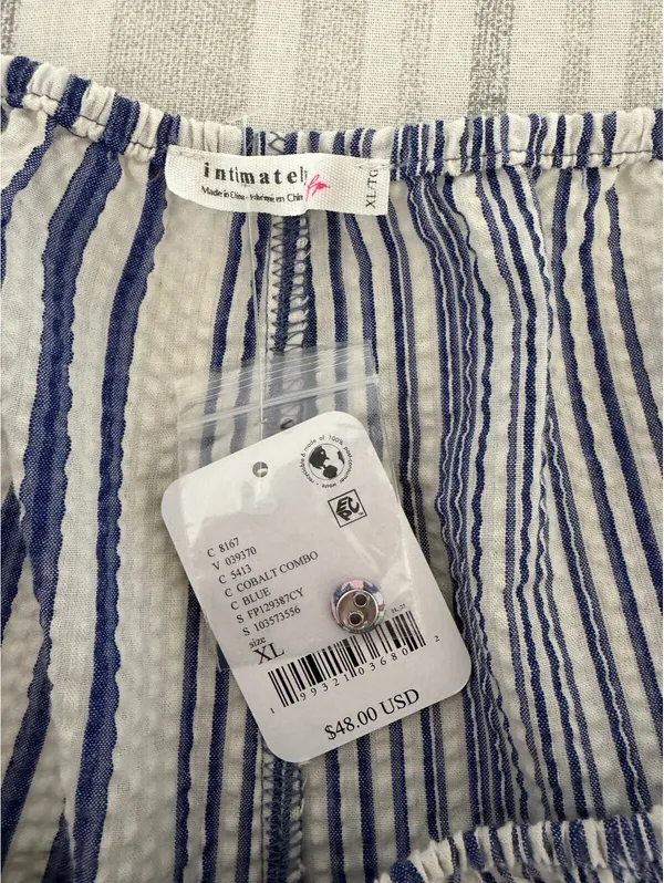 Free People Home By 8 Boxers Cobalt Size XL Striped Loungewear Comfy Bohemian - Image 4