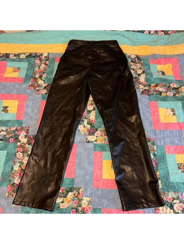 Abercrombie & Fitch 30/10L The '90s Straight Ultra High Rise Faux Leather Pants - Image 5