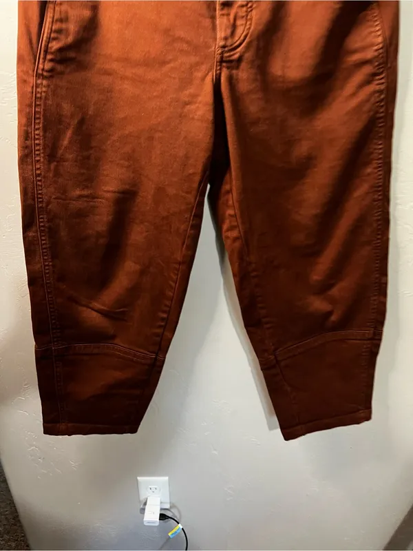 Everlane Utility Barrel Pants Rosewood Terracotta High Rise Wide Cropped Pants - Image 4
