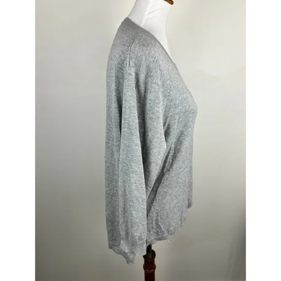 REPEAT Easy Knit Gray Cotton Viscose‎ Crewneck Relaxed Sweater Size 38 S - Image 9