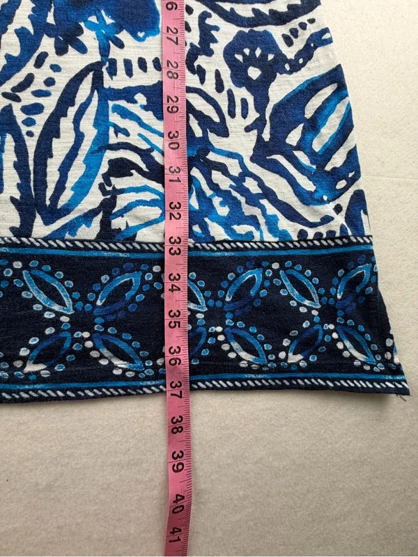 Lucky Brand Blue Tropical Print‎ Knit Mini Dress Boho Shift - Image 6