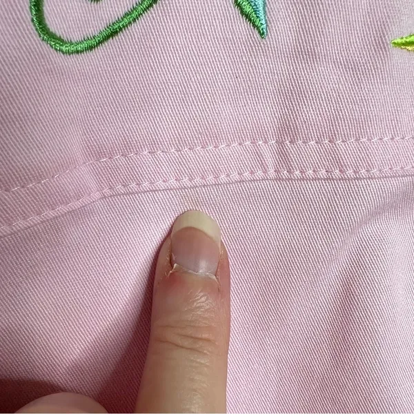 Vintage Quacker Factory Floral Embroidered Zip Up Jacket Women’s Size Large Pink - Image 7