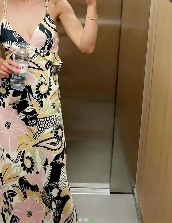 Farm Rio Vintage Forest Sand Strappy-Back Midi Dress - Image 3