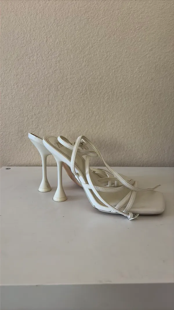 ZARA White Strappy Heels - Image 2