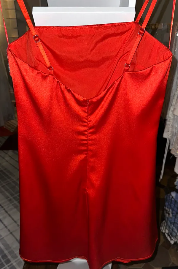 These Three Boutique Red With Silver Rhinestone Trimmed Mini Dress - Image 5